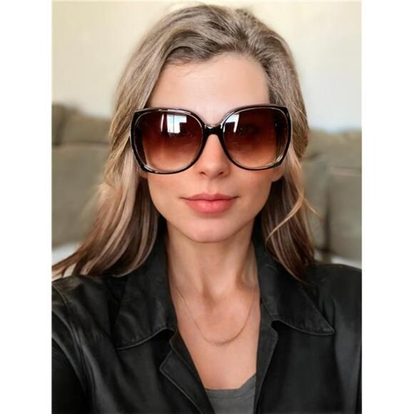 Oversized Square Cat Eye Sunglasses Women UV400 Retro Fashion Butterfly Frame - Picture 5 of 7